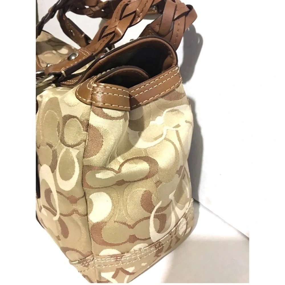Coach CC jacquard print canvas satchel handbag